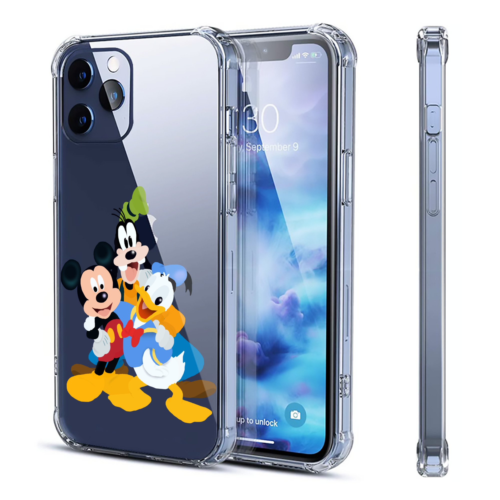 （画像用） ミッキーマウス Mickey Mouse 【iPhone 12シリーズ対応】透明スマホケース（クリアソフトケース）